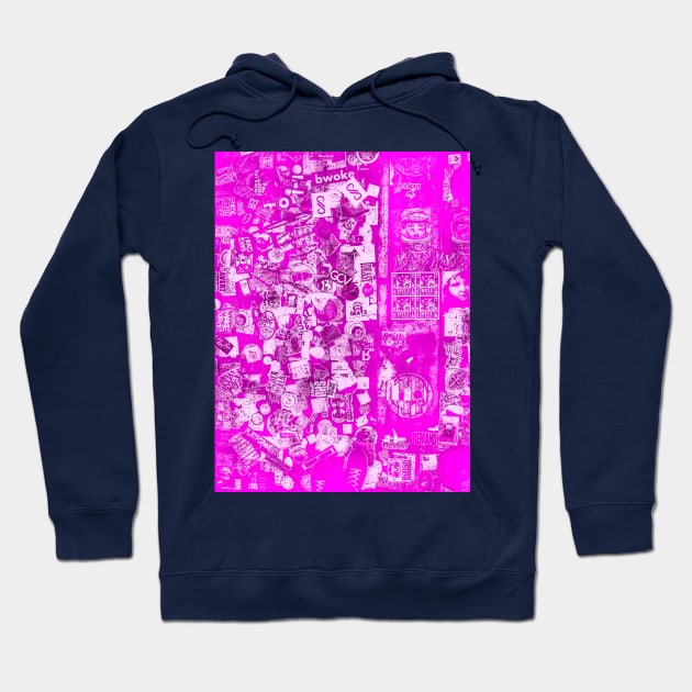 Pink Street Sticker Pop Art NYC Hoodie by eleonoraingrid